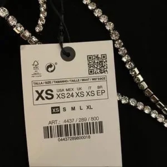 Zara Satin Top with Rhinestone Straps - Picture 6 of 8